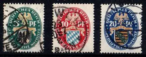 Deutsches Reich, Michel Nr. 375 - 377 gestempelt.