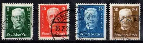 Deutsches Reich, Michel Nr. 403 - 406 gestempelt.