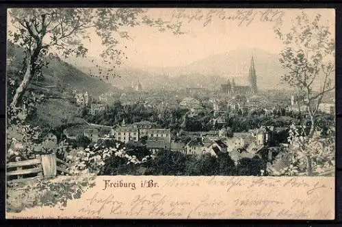 Alte Postkarte Freiburg i.Br. von 1900.