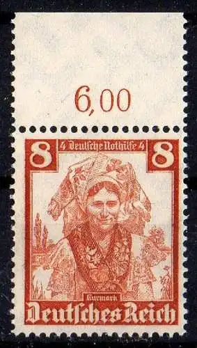 Deutsches Reich, Michel Nr. 592 mit Oberrand  postfrisch.