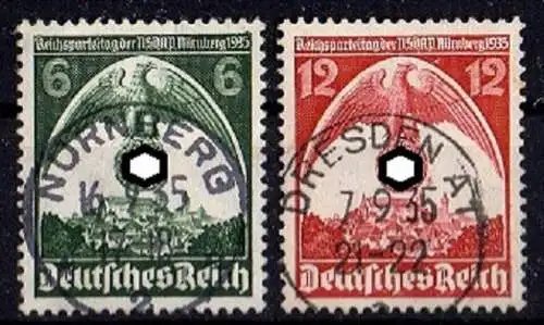 Deutsches Reich, Michel Nr. 586-587 mit sehr schönem Stempel.