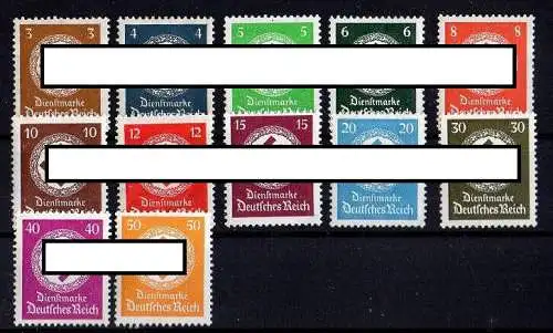 Deutsches Reich, Dienstmarken Michel Nr.: 132-143 postfrisch.