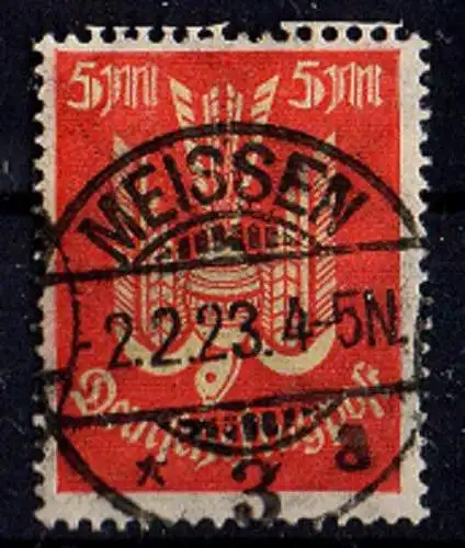 Deutsches Reich, Michel Nr. 218 gestempelt. Sehr schöner Stempel Meissen 2.2.23.