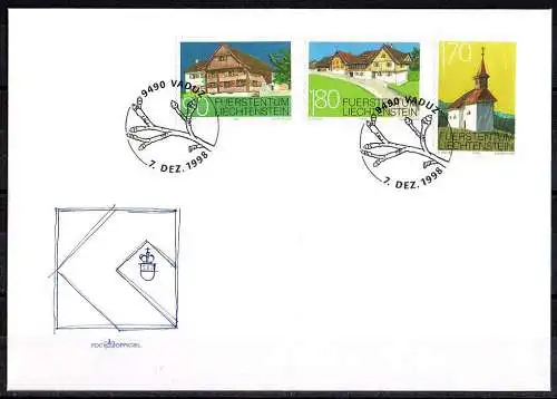 Liechtenstein, Mi. Nr. 1186-1188 postfrisch, gestempelt, FDC Brief, Maximumkarte