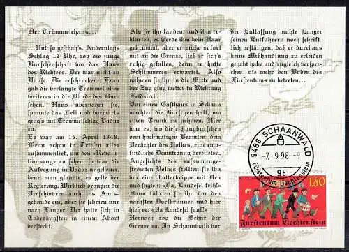 Liechtenstein, Mi. Nr. 1179 postfrisch, gestempelt, FDC Brief, Maximumkarte.