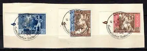 D. Reich, Michel Nr. 820-822 FDC mit Seitenrand, Europäischer Postkongress 1942.