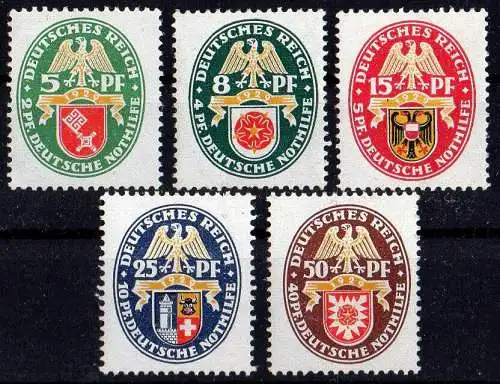 Deutsches Reich, Michel Nr.  430-434 (Deutsche Nothilfe), ungebraucht mit Falz.