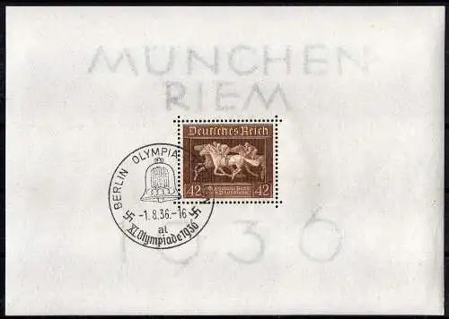 Deutsches Reich, Michel Nr. 621 X (Block 4) Stempel Berlin Olympia - Stadion.