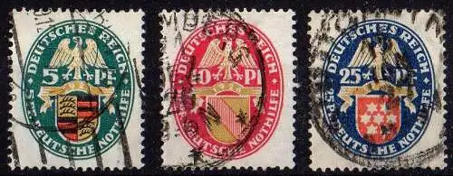 Deutsches Reich,  Michel Nr. 398 - 400 (Teilsatz) gestempelt.