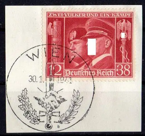 Deutsches Reich, Michel Nr. 763 auf Briefstück mit Ersttagsstempel.