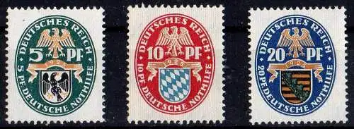 Deutsches Reich,  Michel Nr. 375-377 (Nothilfe Landeswappen) postfrisch.