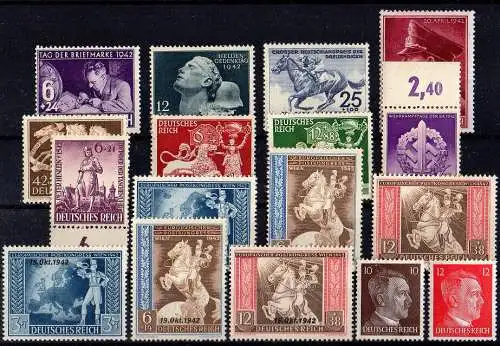 Deutsches Reich, Michel Nr. 811-827 (1942) ungebraucht mit Falz.