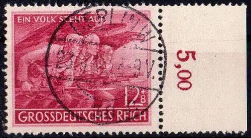 Deutsches Reich, Michel Nr. 908 gestempelt mit Seitenrand,