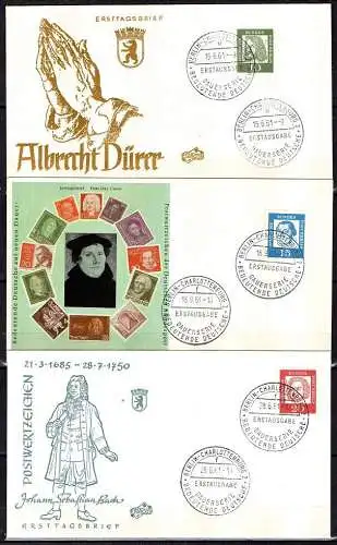 Berlin,  Michel Nr. 199-213 Bedeutende Deutsche auf FDC Brief.