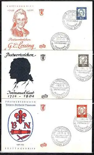 Berlin,  Michel Nr. 199-213 Bedeutende Deutsche auf FDC Brief.