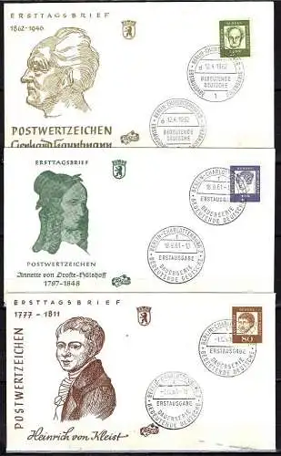 Berlin,  Michel Nr. 199-213 Bedeutende Deutsche auf FDC Brief.