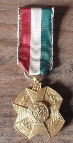 Orden, Belgien König Leopold, goldene Verdienstmedaille am Band.