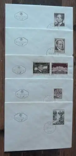 Österreich, 5 Stück verschiedene FDC Briefe aus 1970.