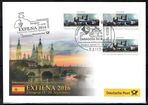 BRD. Briefmarkenmessebrief der deutschen Post 2016, Zaragoza Spanien.