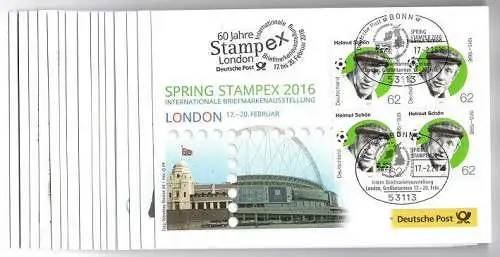 BRD, 18 verschiedene Messebriefe von 18 Internationale Briefmarkenausstellungen.