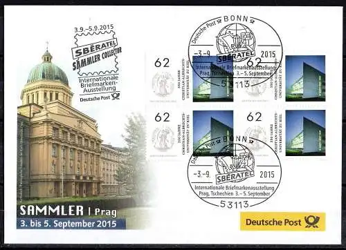 BRD, 18 verschiedene Messebriefe von 18 Internationale Briefmarkenausstellungen.