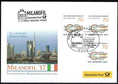 BRD, 18 verschiedene Messebriefe von 18 Internationale Briefmarkenausstellungen.