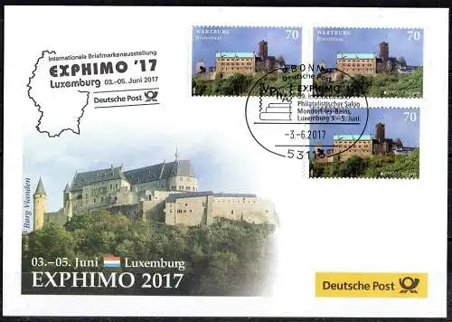 BRD, 18 verschiedene Messebriefe von 18 Internationale Briefmarkenausstellungen.