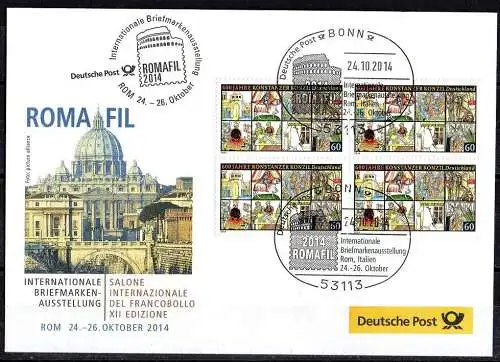 BRD, 18 verschiedene Messebriefe von 18 Internationale Briefmarkenausstellungen.