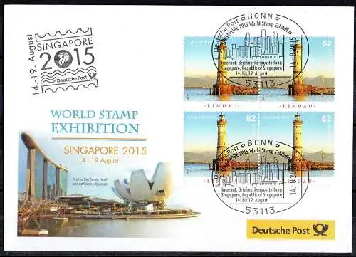 BRD, 18 verschiedene Messebriefe von 18 Internationale Briefmarkenausstellungen.