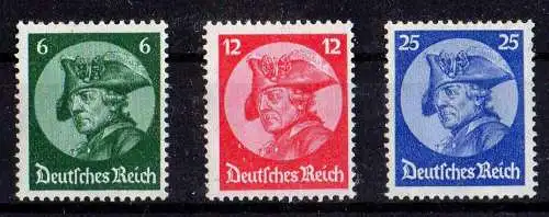 Deutsches Reich, Einzelwerte aus Michel Nr. 479 - 481 ungebraucht mit Falz.