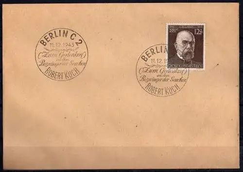 Deutsches Reich, Michel Nr. 864 mit Gefälligkeitsabstempelung Berlin 11.12.1943.