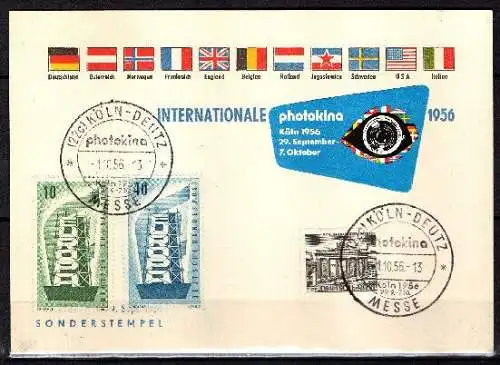 BRD, Michel Nr. 241-242 Sonderkarte internationale photokina Köln 1956.