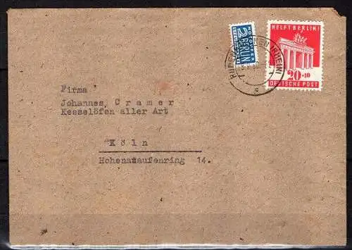 Alliierte Besetzung, Michel Nr. 102 auf Brief mit 2 Pf. Notopfer.