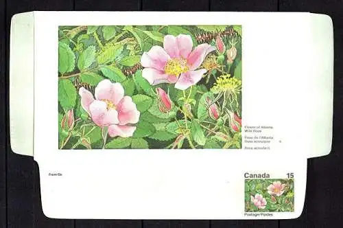 Kanada, Lot von 6 Stück Aerogramme mit verschiedenen Blumenmotiven.