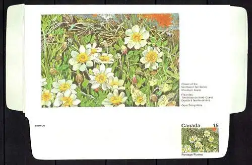 Kanada, Lot von 6 Stück Aerogramme mit verschiedenen Blumenmotiven.