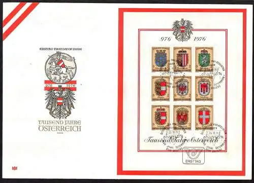 Österreich, 1976 - 1000 Jahre Österreich FDC.