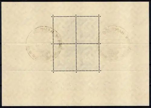 D. R., Block 9 mit Ersttagsstempel Hamburg 10.6.37, mit Originalgummi ohne Falz.