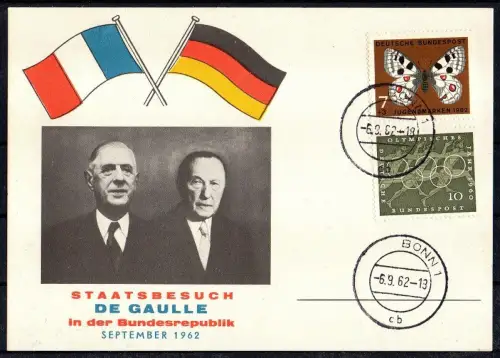 BRD, Staatsbesuch De Gaulle in der Bundesrepublik Sept. 1962, Konrad Adenauer.