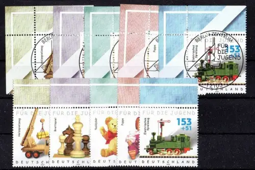 BRD, Mi. Nr. 2260-2264 postfrisch (mit Oberrand) + gestempelt (Ecke oben links).