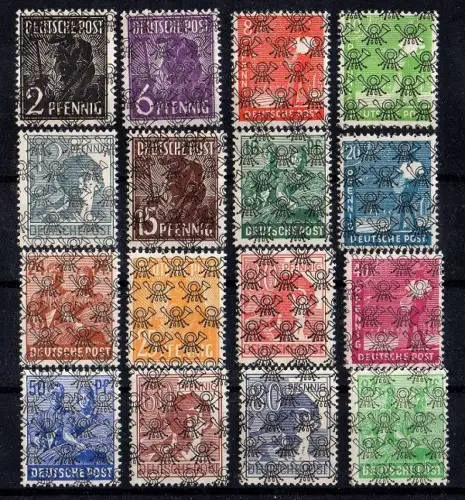 Alliierte Besetzung Mi. Nr. 36 II-51 II (Netzaufdruck) postfrisch (ohne 49 II b)
