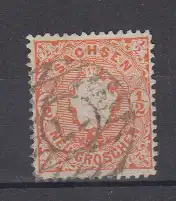 Altdeutschl. Sachsen 1863 Nr 15 Zentraler Rund / Vollstempel Sachsen 15