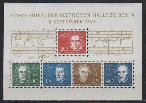 Bundesrep. Deutschland Nur Hauptgebiet 1959 Nr Block 2 Postfrisch / ** Bund Bl. 2