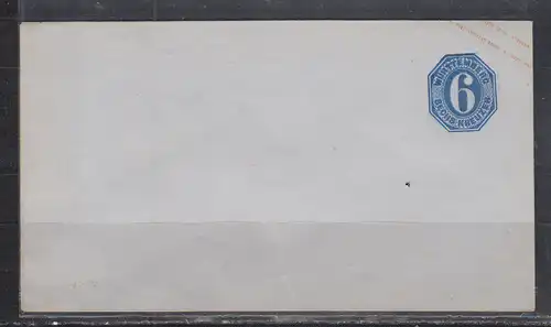 Altd. Württemberg 1865 Nr Ganzsachenumschlag U 18 ** Postfrisch / ** Württemberg GSU 18 **