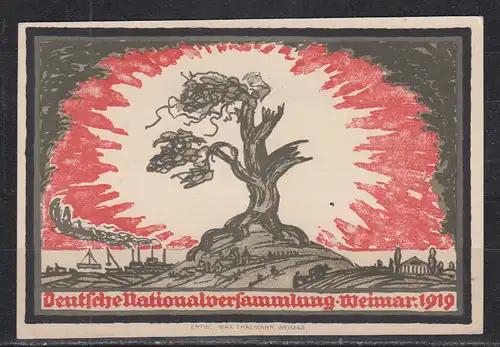 Deutsches Reich 1919 Nr 107 108 109 auf Ersttagskarte Ersttagssonderstempel Dt.Reich 107/09 Karte