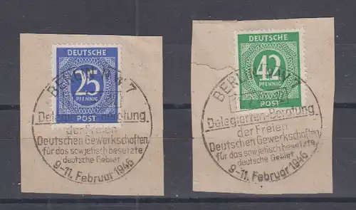 All. Bes. Gem.-Ausg. 1946 Nr 926+930 SSt Sonderstempel Kontrollrat 926,930