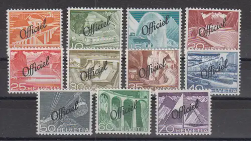 Schweiz Dienstmarken II 1950 Nr D 64/74 Postfrisch / ** Schweiz D 64/74