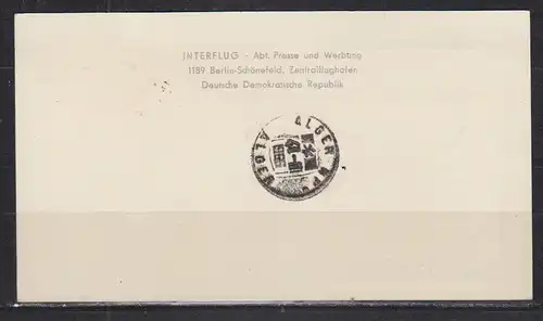 DDR 1966 Nr Interflugkarte MiF 609 610 Sonderstempel DDR Interflug 1966