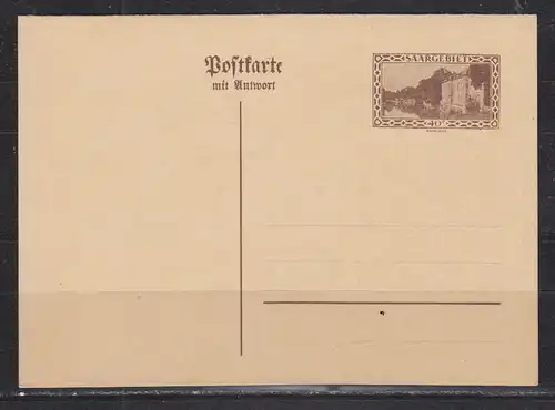 Saargebiet/Saarland 1928 Nr Ganzsache P 27 ** Postfrisch / ** Saar P 27 **