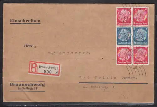 Deutsches Reich 1937 Nr 2x S166 Brief Dt.Reich 2x S166