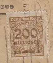 Deutsches Reich 1923 Nr 323B Abart HT Einzelfrankatur Brief Dt.Reich 323B-HT EF